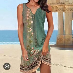 Elegant Floral Sleeveless Dress